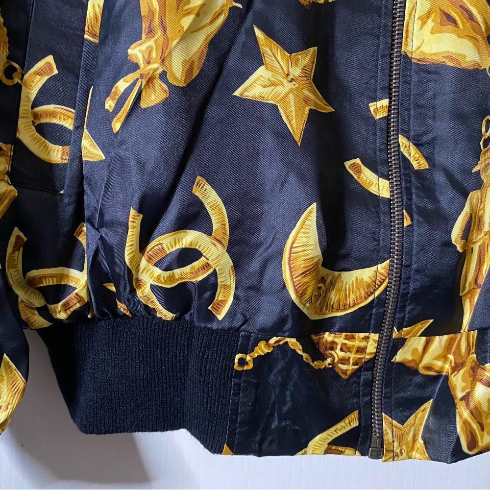 90s vtg PARA SILK Iconic CHARMS Graphic Bomber Jacket - Picture 6 of 10